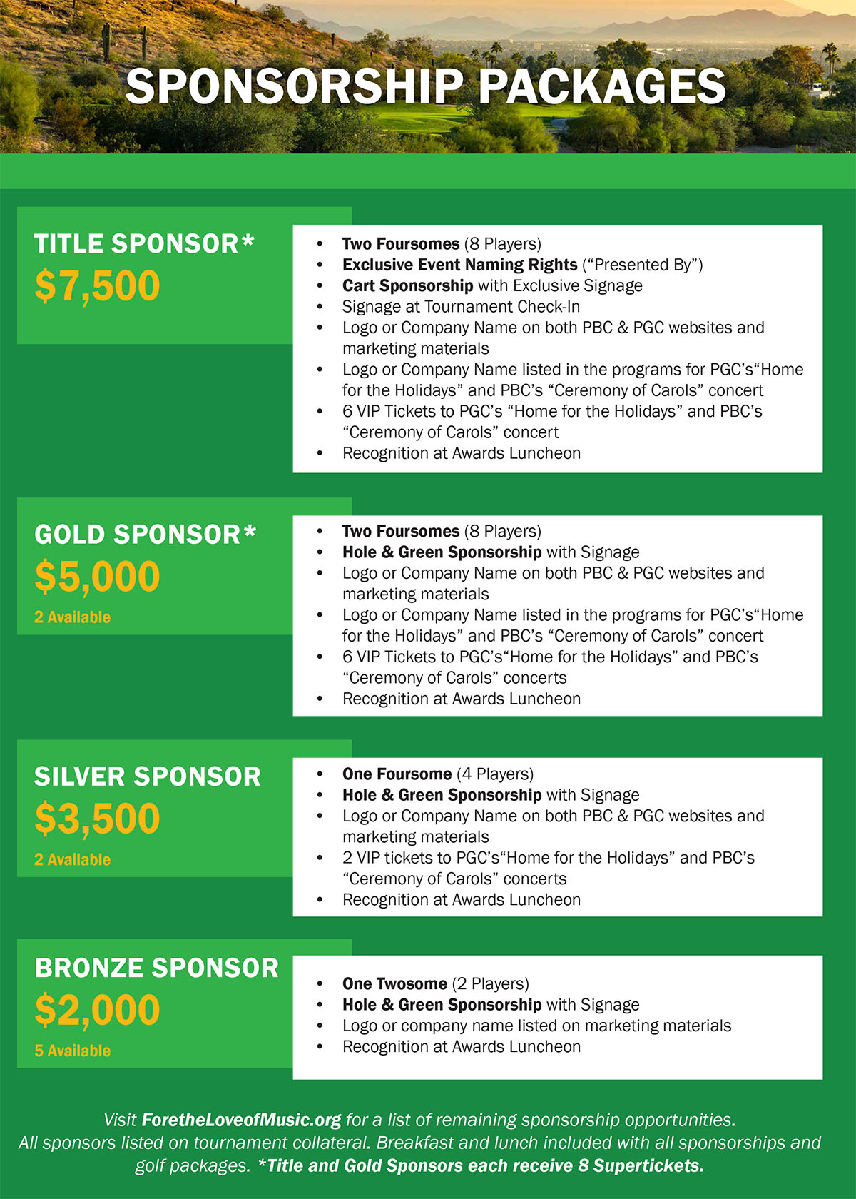 Phoenix Boys Choir Charity Golf Tournament